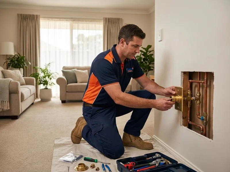 Professional installation of a gas bayonet point for heater connection